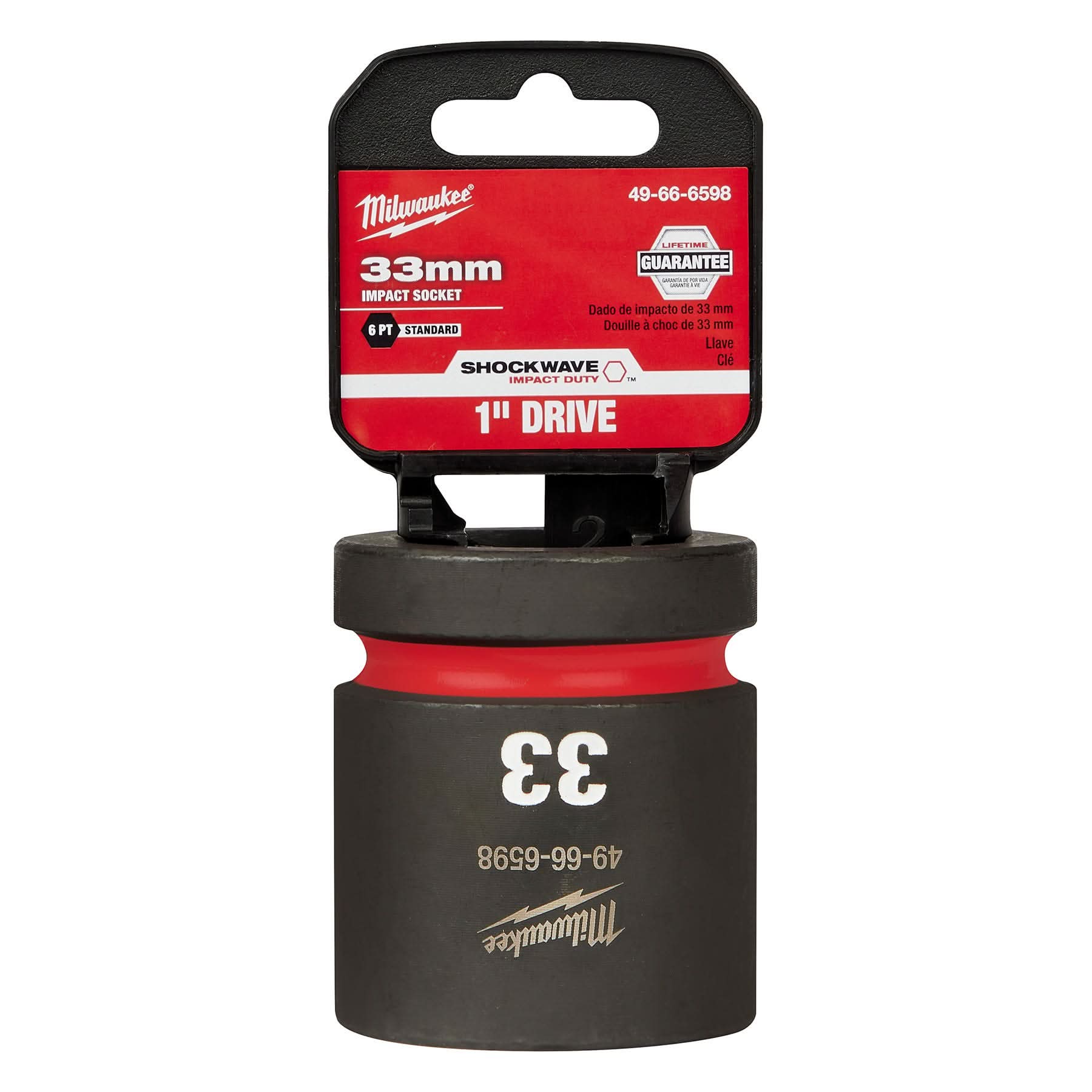 Milwaukee 49-66-6598 SHOCKWAVE Impact Duty 1-Inch Drive 33MM Standard 6 Point Socket - Image 2