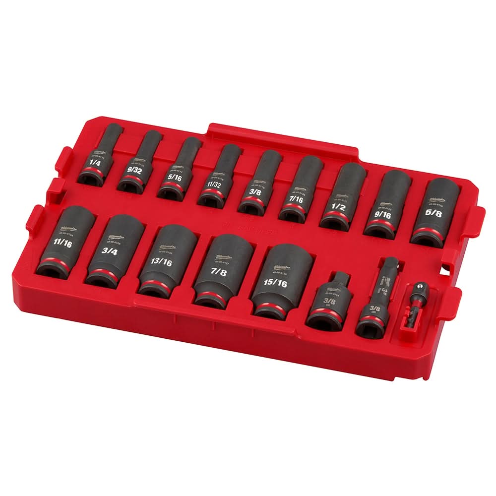 49-66-6815 SHOCKWAVE Impact Duty Socket 3/8″ Dr 17PC SAE TRAY Set