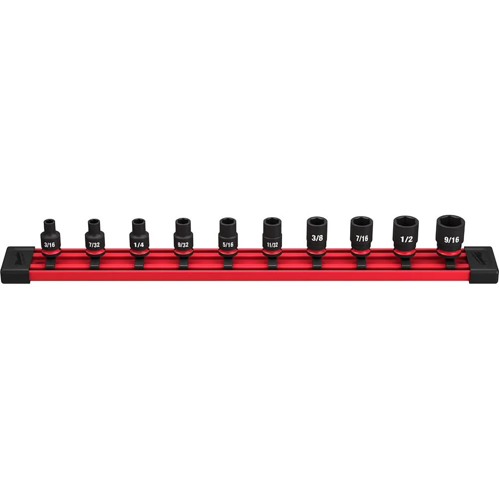 Milwaukee 49-66-7000 10-Piece SHOCKWAVE 1/4-Inch SAE Standard 6-Point Impact Duty Socket Set (PROMO) - Image 1