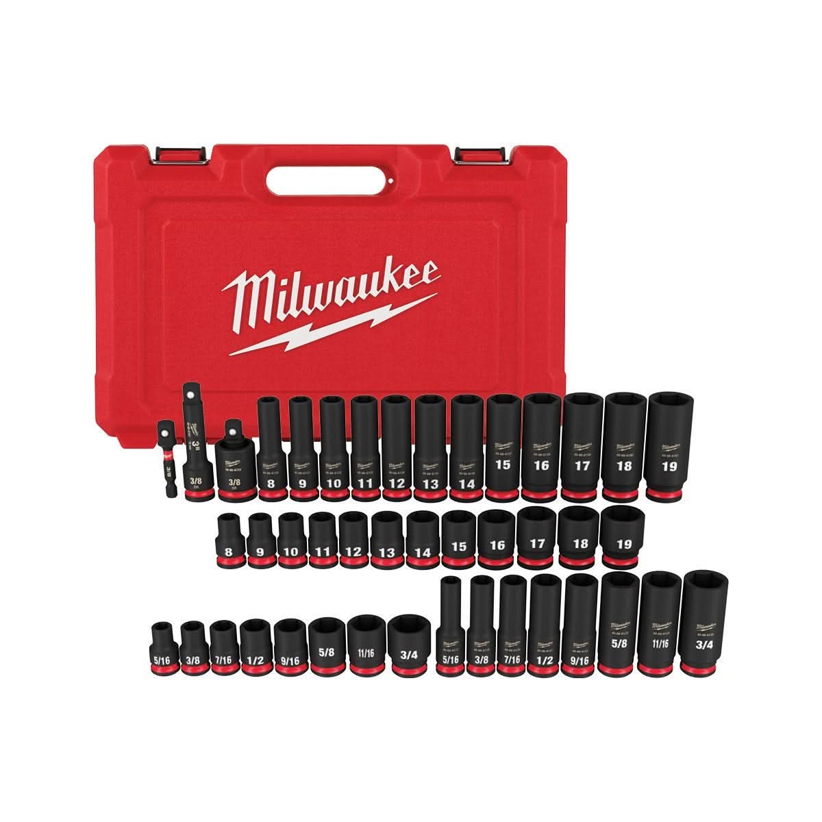 M12 FUEL 12-Volt Lithium-Ion 3/8 in. Extended Reach Cordless Ratchet with Mechanics and Impact Sockets (100-Piece) - Image 3