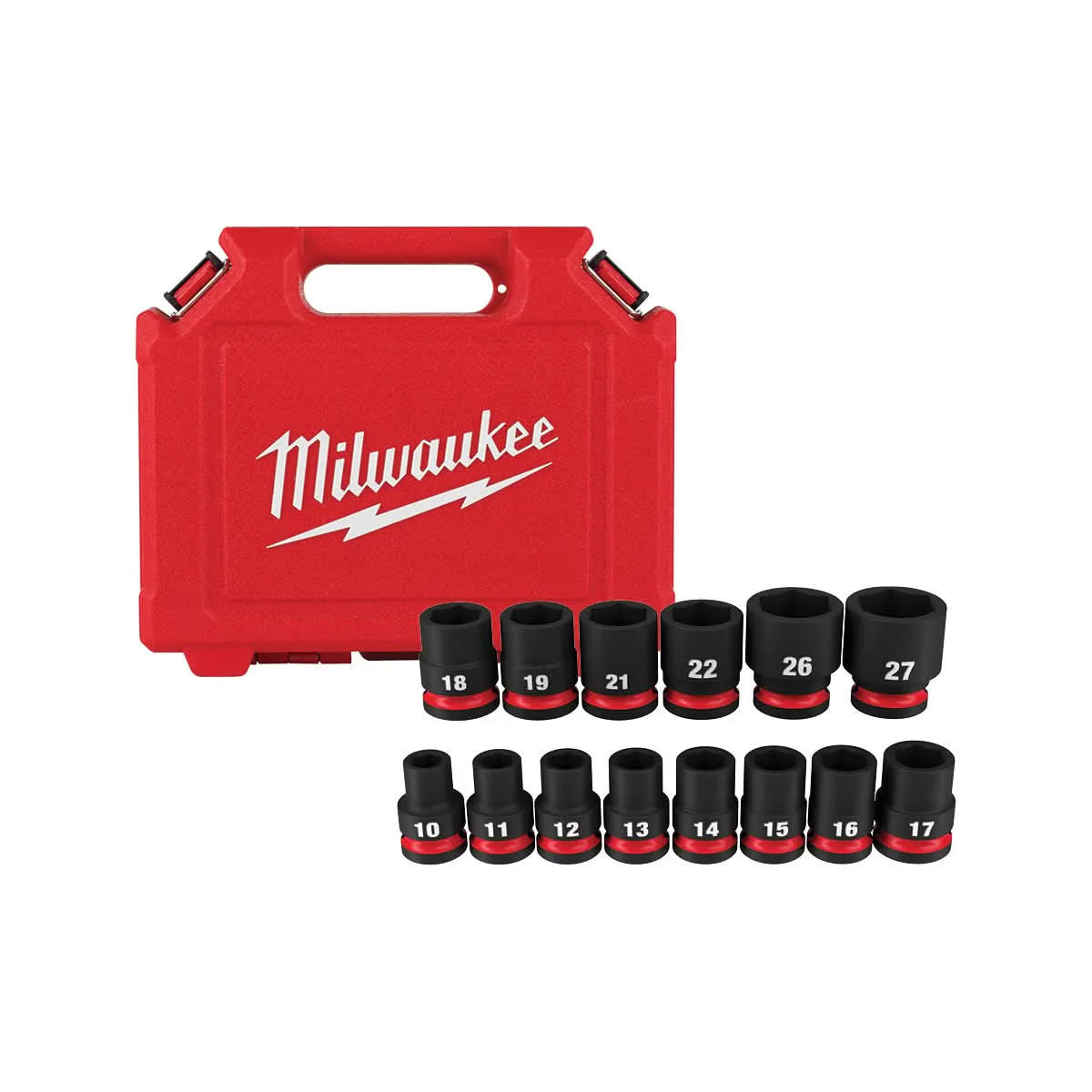 Milwaukee 49-66-7013 14-Piece SHOCKWAVE 1/2-Inch Drive Metric Standard 6-Point Impact Duty Socket Set (PROMO) - Image 1