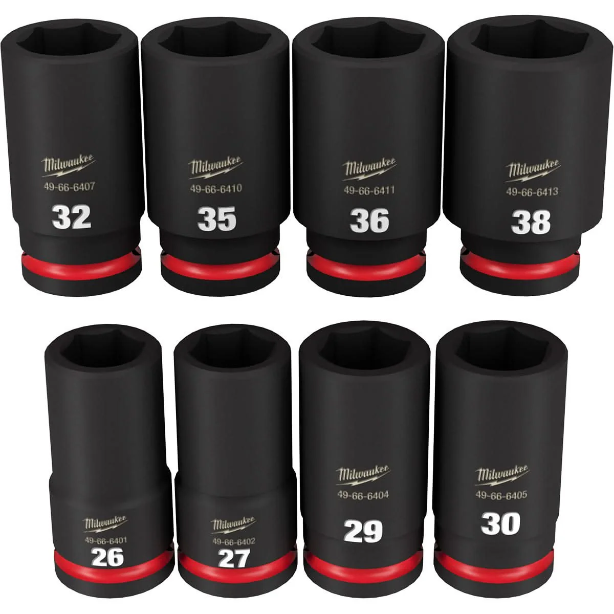 Milwaukee 49-66-7020 8-Piece SHOCKWAVE 3/4-Inch Drive Metric Deep 6-Point Impact Duty Socket Set - Image 3