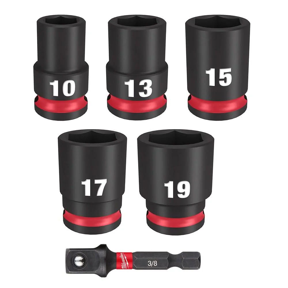 Milwaukee 49-66-7036 6PC SHOCKWAVE Impact Duty 3/8" Drive Metric Standard Socket Set - Image 1
