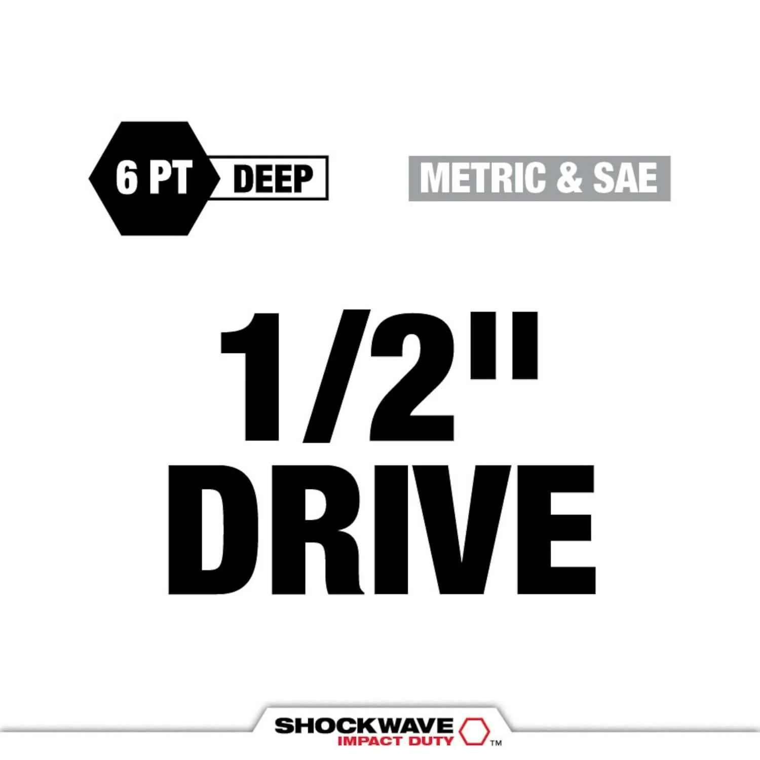 Milwaukee 49-66-7832 SHOCKWAVE Impact Duty 1/2 Drive SAE & Metric 9PC Lug Nut Wheel Socket Set - Image 3