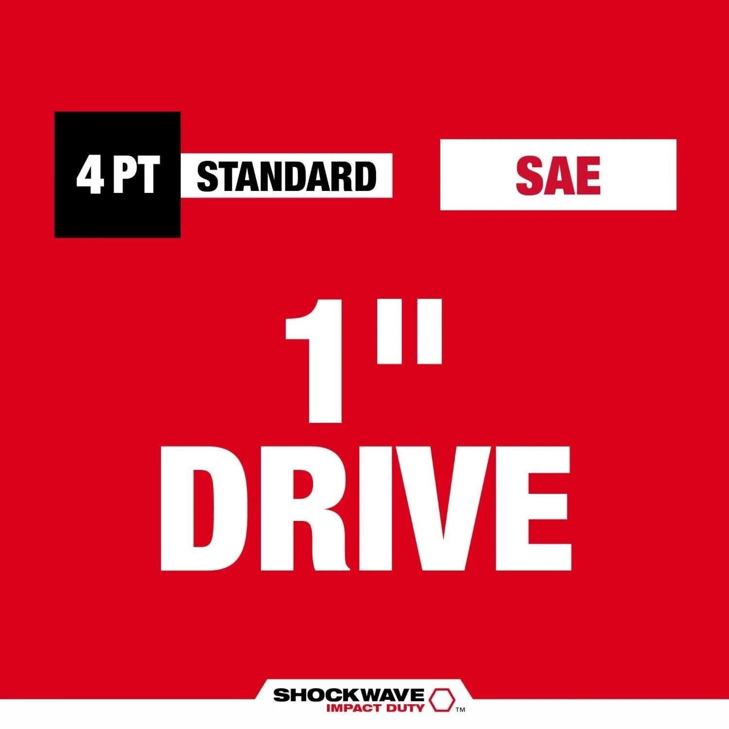 Milwaukee 49-66-7841 SHOCKWAVE Impact Duty 1" Drive 13/16" Standard 4 Point Square Socket - Image 2