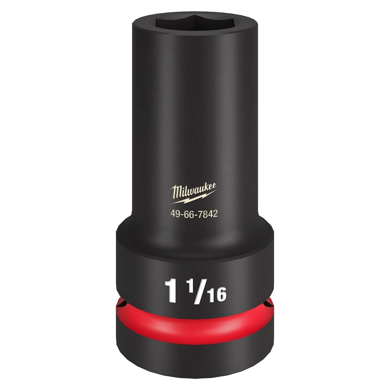 Milwaukee 49-66-7842 SHOCKWAVE Impact Duty 1" Drive 1-1/16" Thin Wall Extra Deep 6 Point Socket - Image 1
