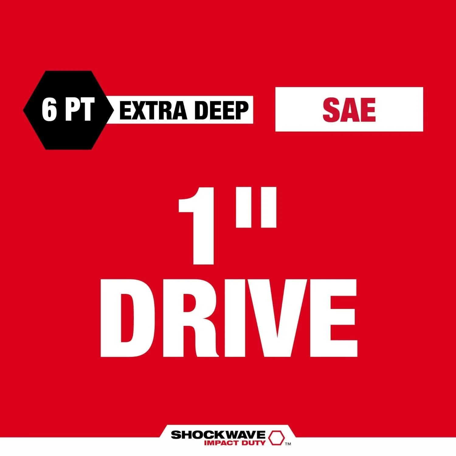 Milwaukee 49-66-7842 SHOCKWAVE Impact Duty 1" Drive 1-1/16" Thin Wall Extra Deep 6 Point Socket - Image 2