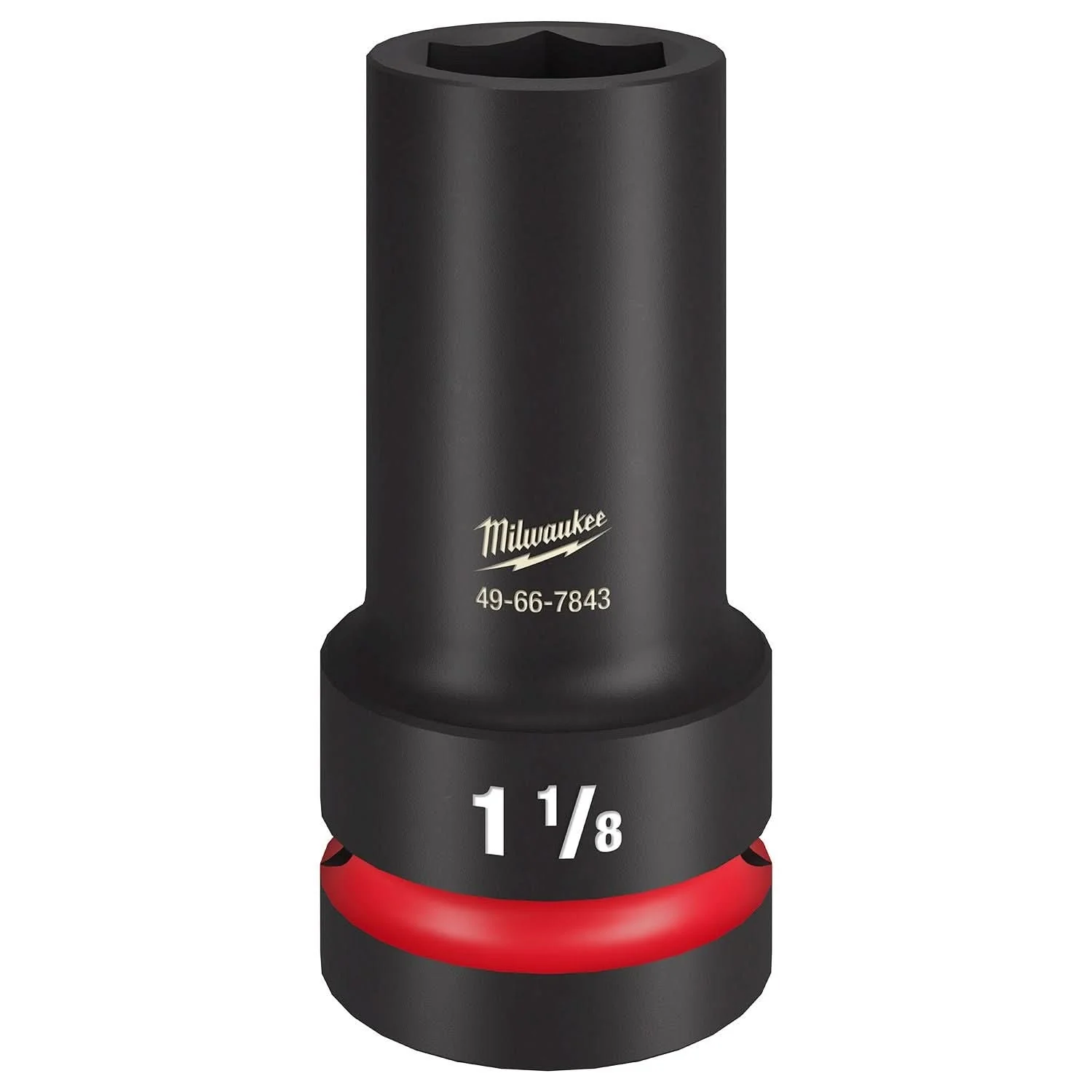 Milwaukee 49-66-7843 SHOCKWAVE Impact Duty 1" Drive 1-1/8" Thin Wall Extra Deep 6 Point Socket - Image 1