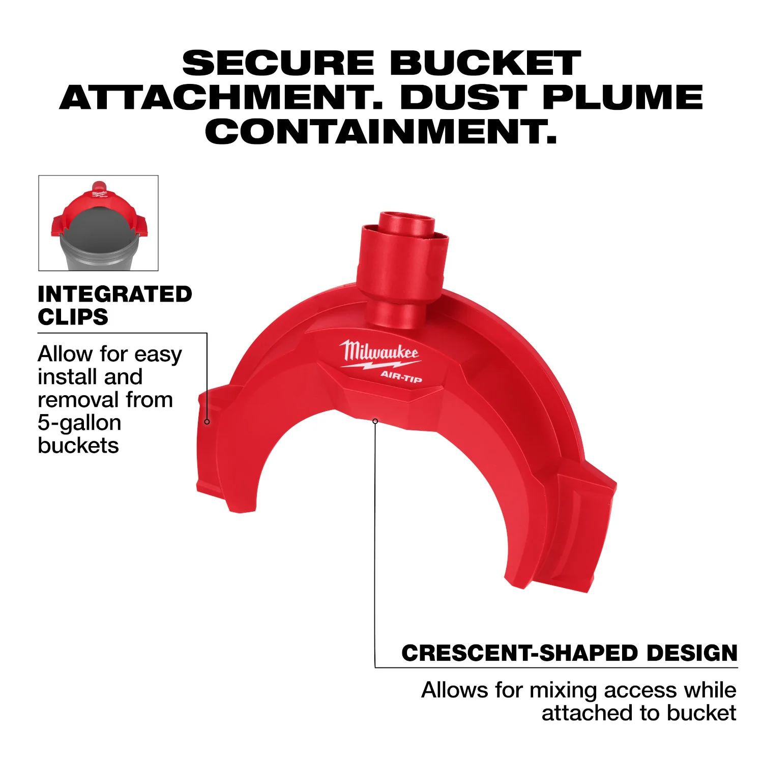 Milwaukee 49-90-2041 AIR-TIP Bucket Topper Dust Collector - Image 2
