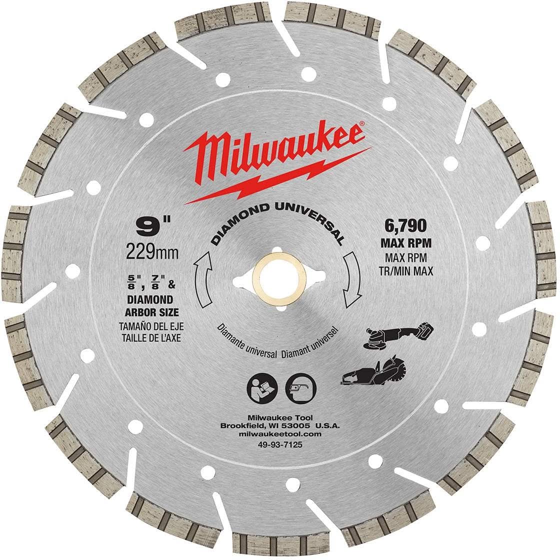 Milwaukee 49-93-7125 9" DIAMOND MAX All-Purpose Segmented Turbo Diamond Blade - Image 1