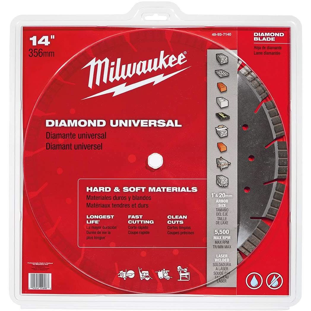 Milwaukee 49-93-7140 14" DIAMOND MAX All-Purpose Segmented Turbo Diamond Blade - Image 1