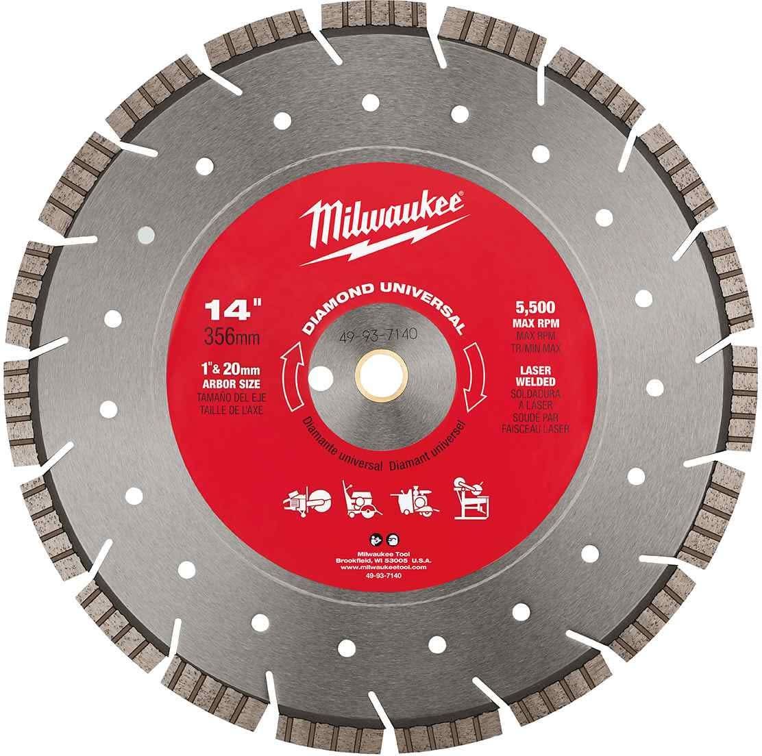 Milwaukee 49-93-7140 14" DIAMOND MAX All-Purpose Segmented Turbo Diamond Blade - Image 3