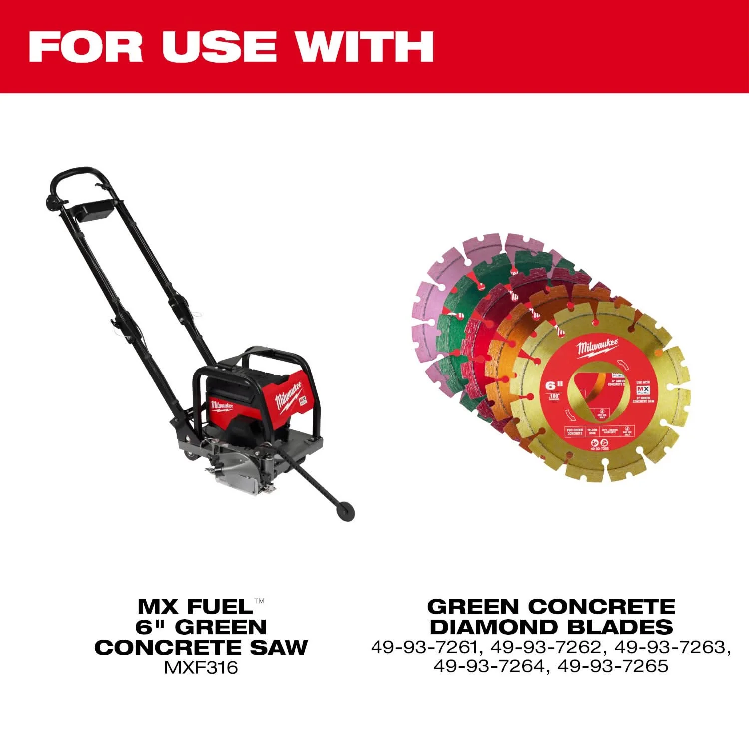 Milwaukee 49-93-7260 6" Skid Plate For Green Concrete Saws - Image 2