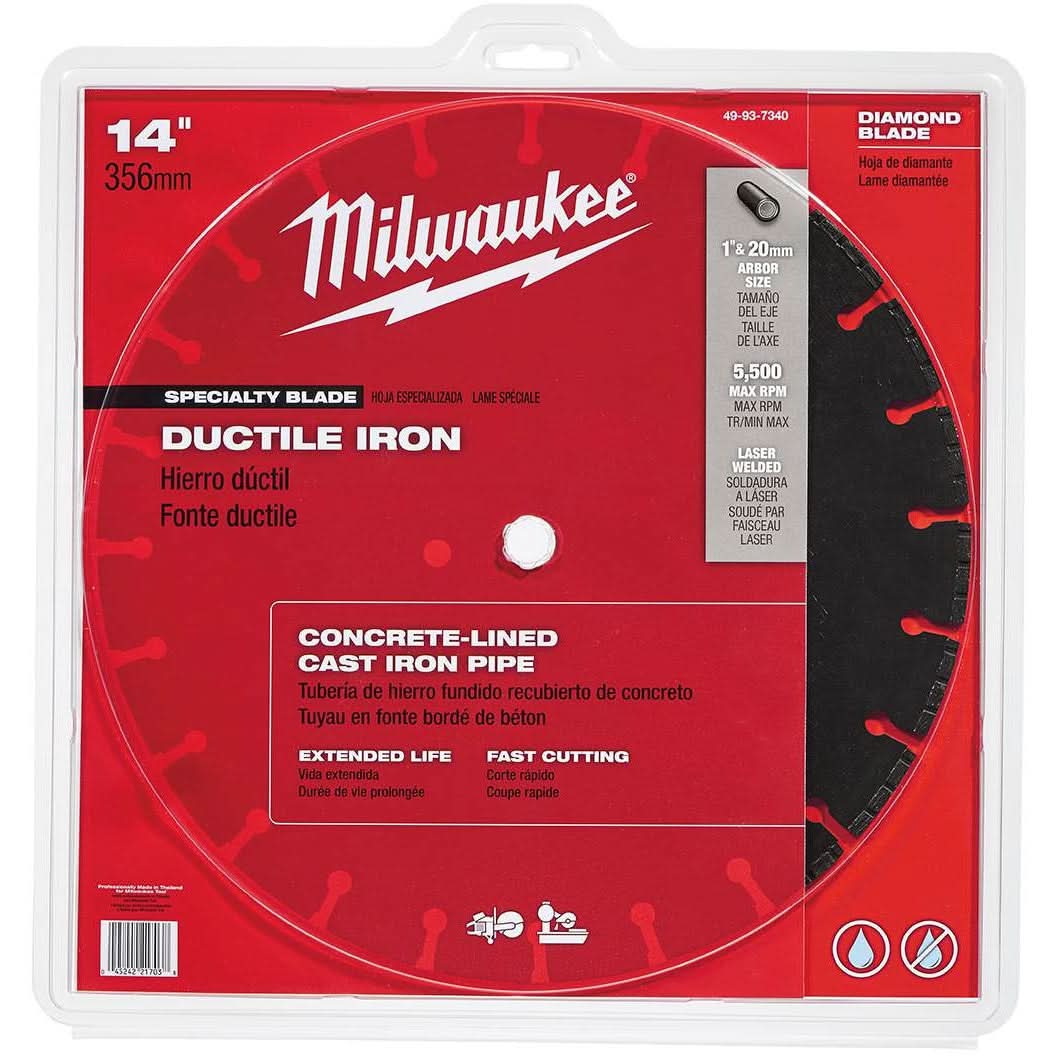 Milwaukee 49-93-7340 14" Ductile Iron Segmented Diamond Blade - Image 1