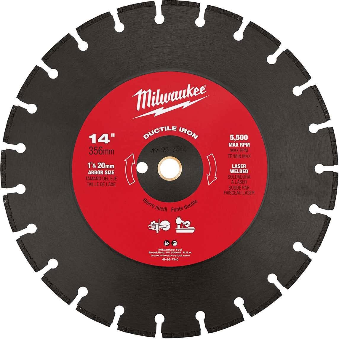 Milwaukee 49-93-7340 14" Ductile Iron Segmented Diamond Blade - Image 3