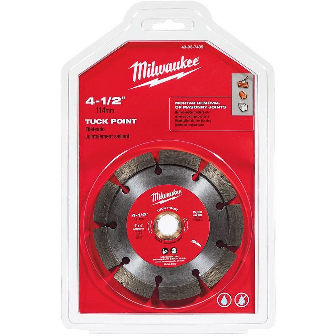 Milwaukee 49-93-7405 4-1/2" DIAMOND MAX Tuck Point Diamond Blade - Image 1