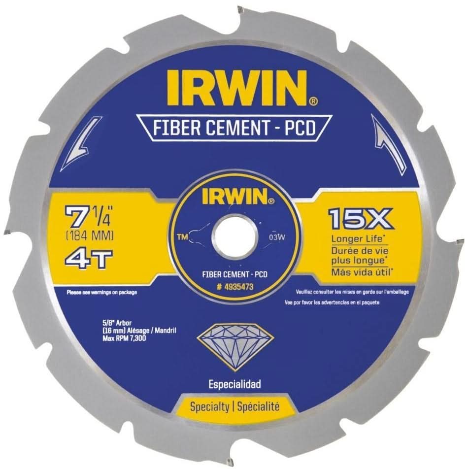 Irwin 4935473 PCD Fiber Cement Blade 7-1/4-in. 4T - Image 1