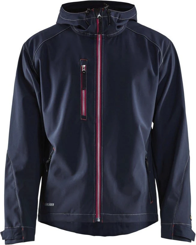 Blaklader 49392517 Pro Softshell Jacket, Dark Navy / Red - Image 1