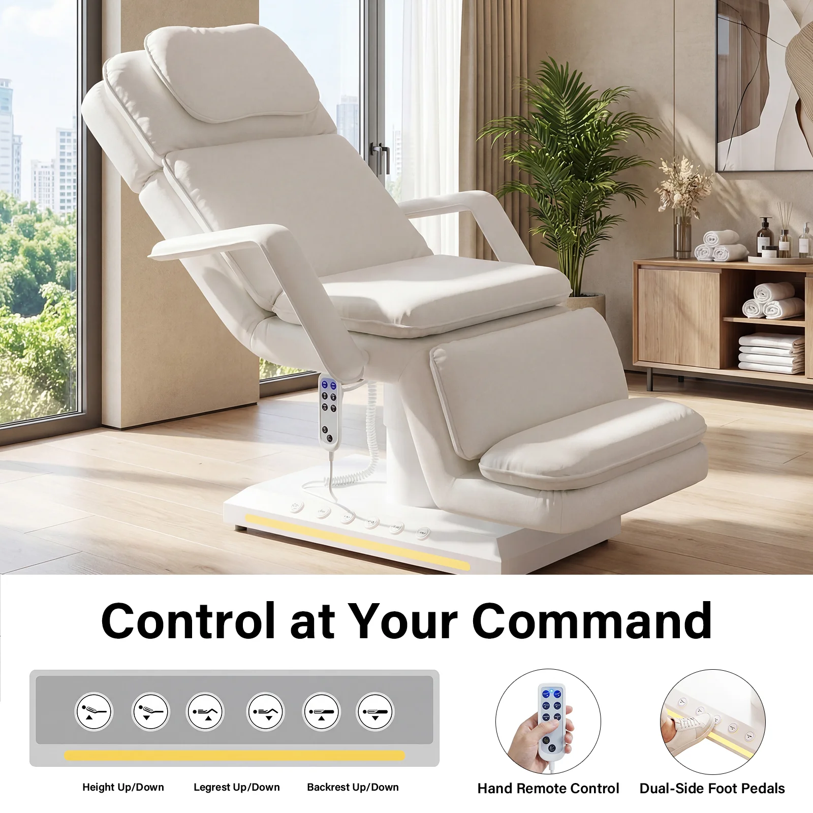 Advwin 3 Motor Electric Massage Table w/Stool - Image 3