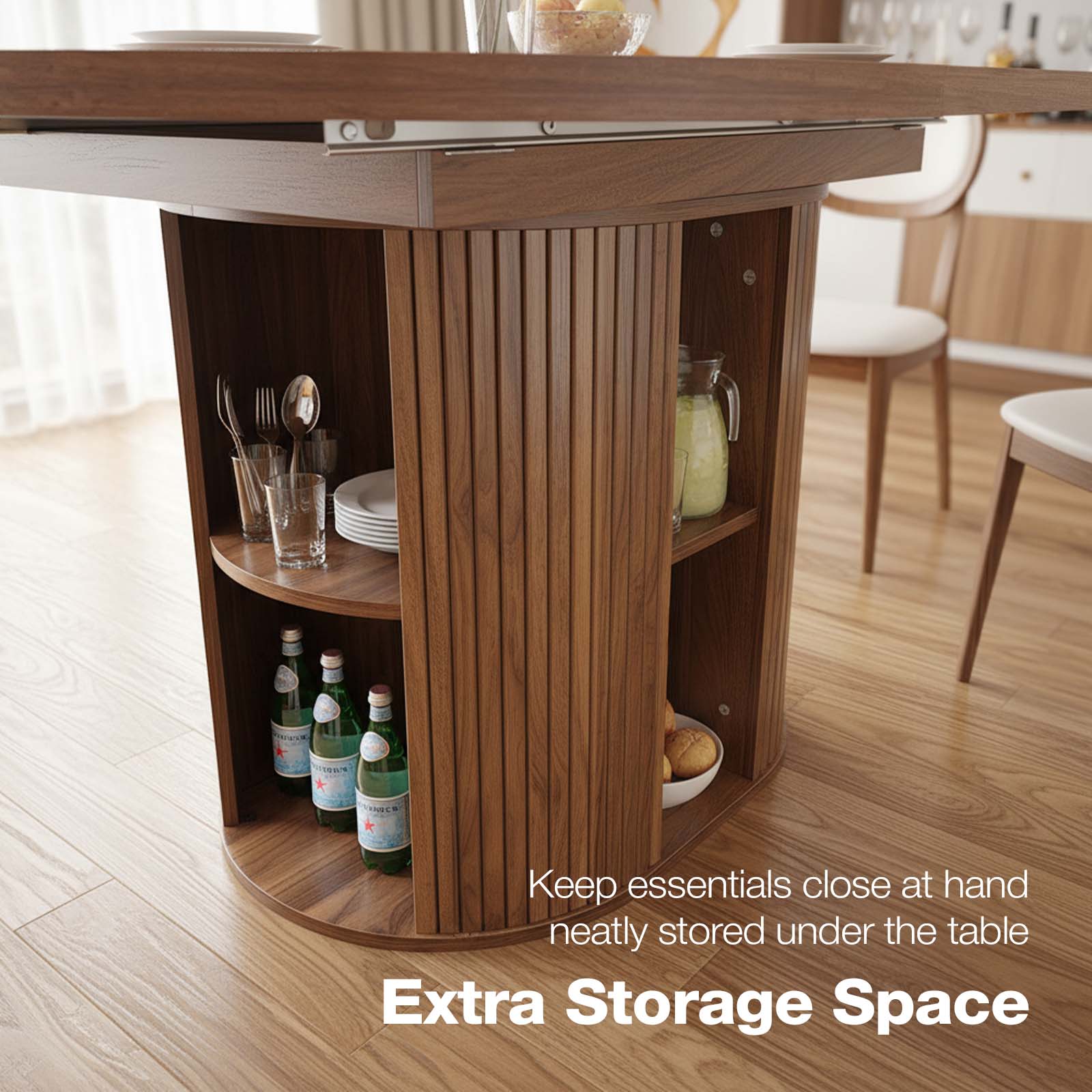 Advwin Extendable Round Dining Table - Image 3