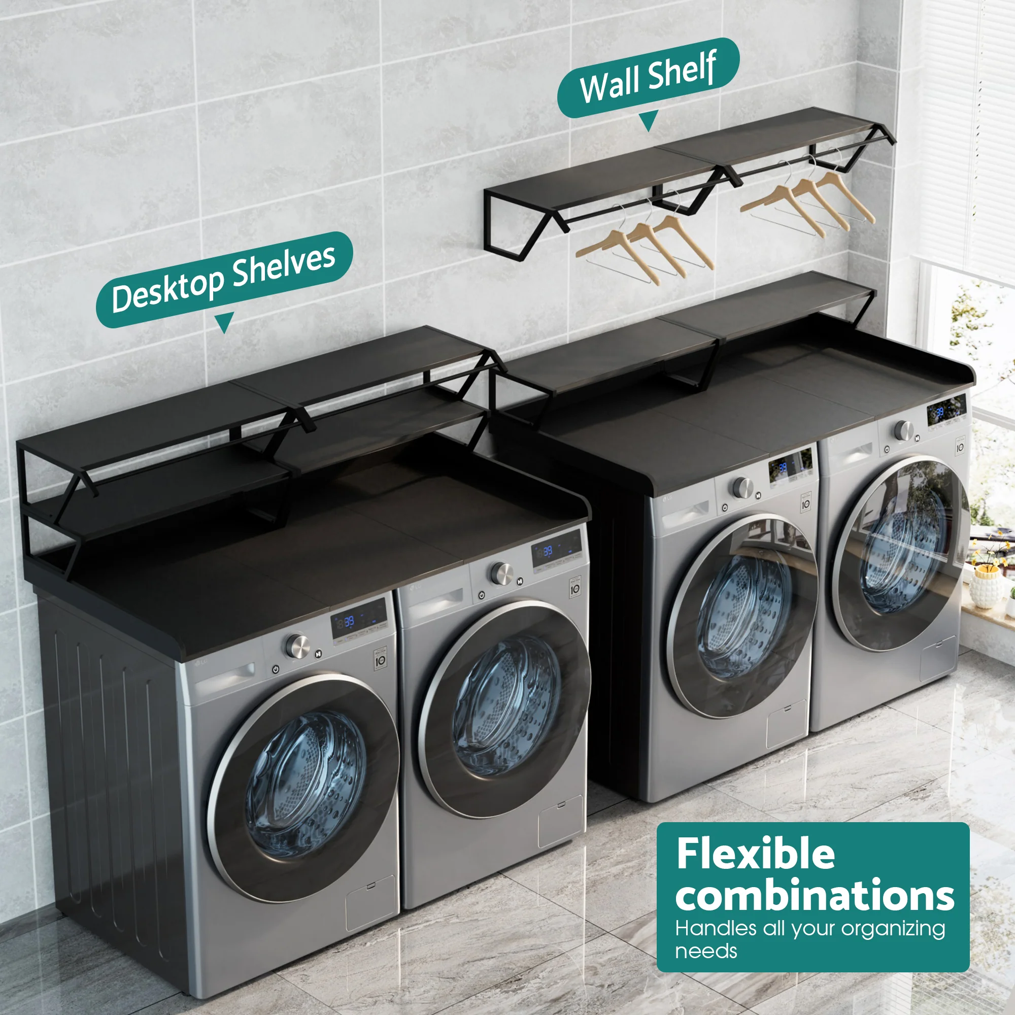 Advwin Washer Dryer Countertop with Hanging Rod - Image 3