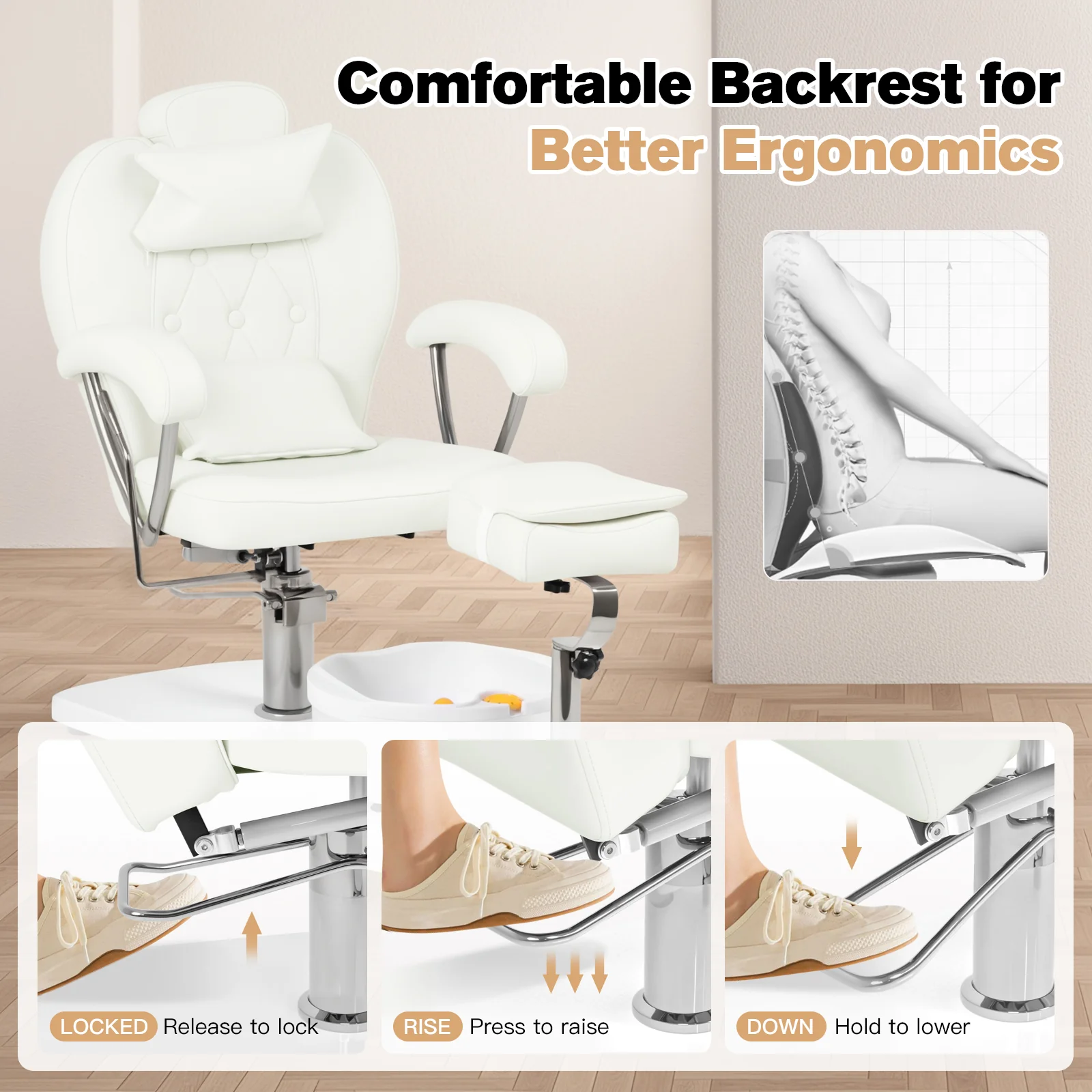 Advwin Pedicure Chair with Adjustable Height - Image 3