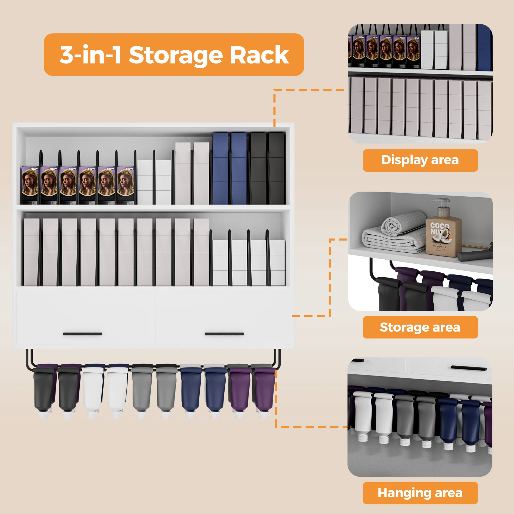 Advwin Wall Mounted Hair Dye Tube Storage Cabinet - Image 3