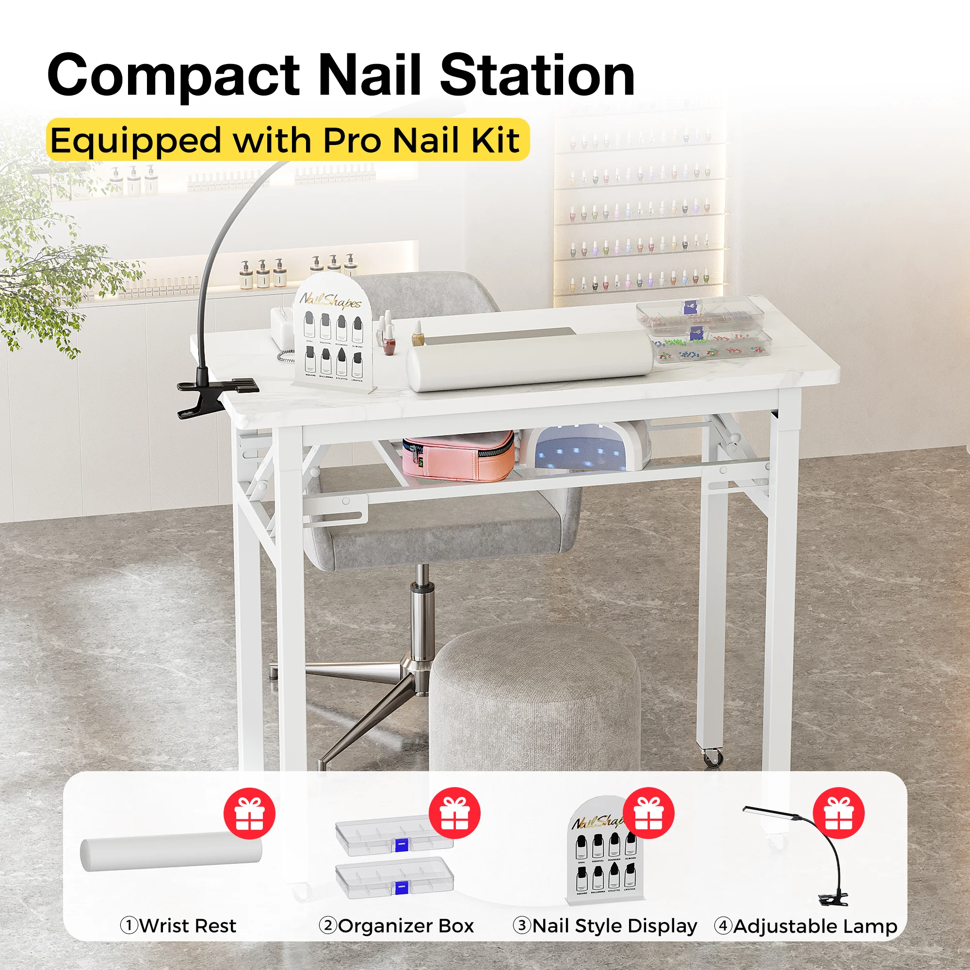 Advwin Nail Table w/ Dust Collector Portable - Image 3
