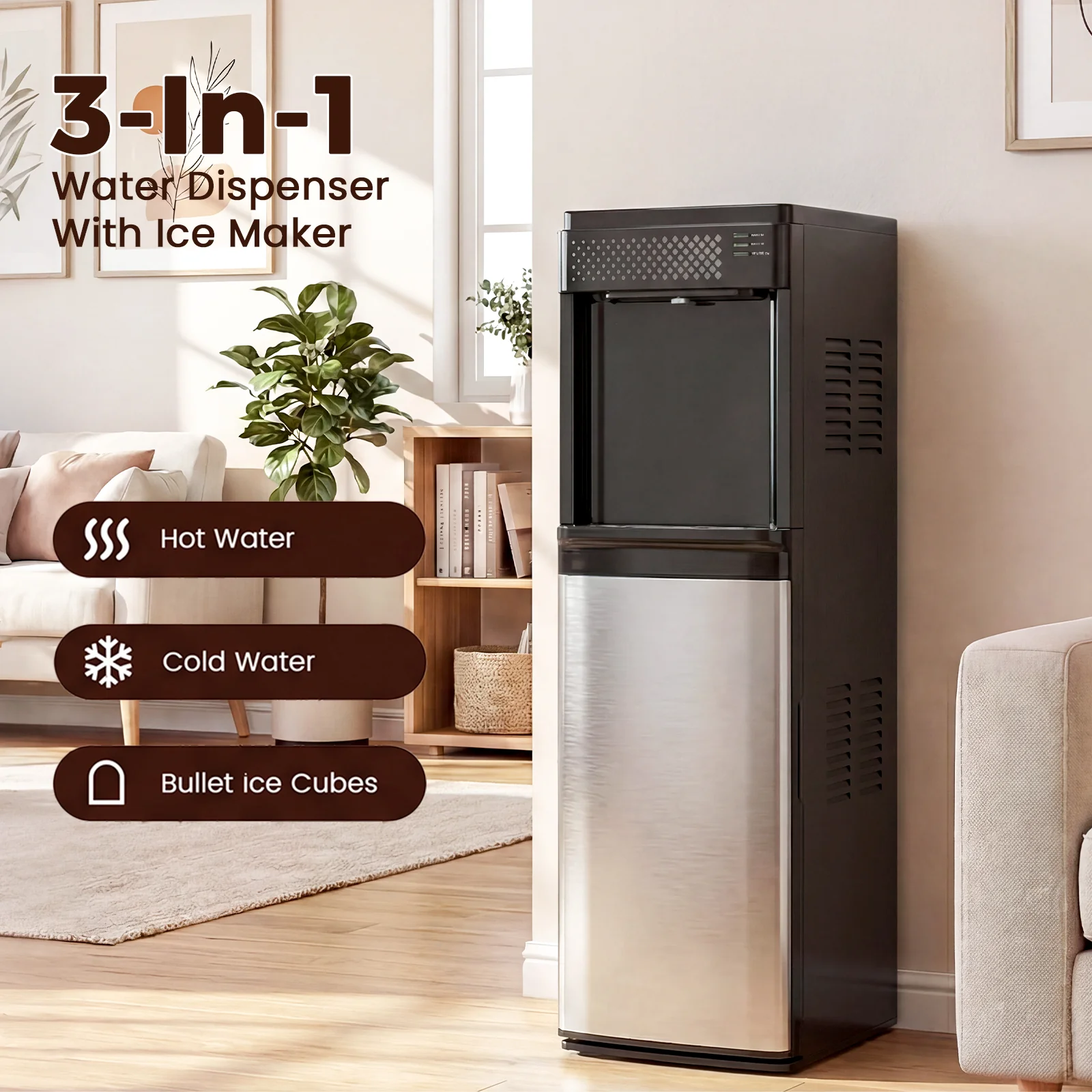 Advwin 3-in-1 Water Cooler Dispenser w/ Ice Maker - Image 3
