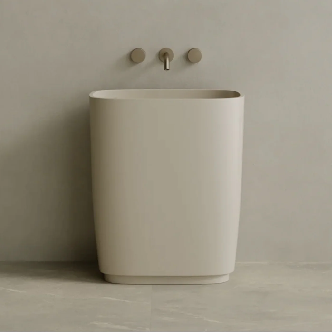 ELEMENTO BATH | 29" x 34" SOLID SURFACE STONE RESIN PEDESTAL SINK | $1,536.25 - $1,624.90 - Image 2