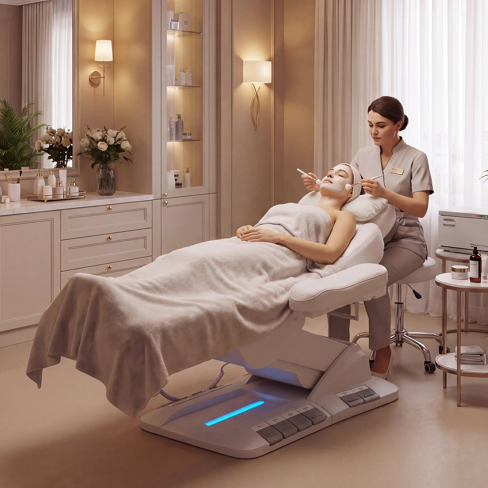 Advwin 3 Motor Adjustable Electric Esthetician Bed - Image 3