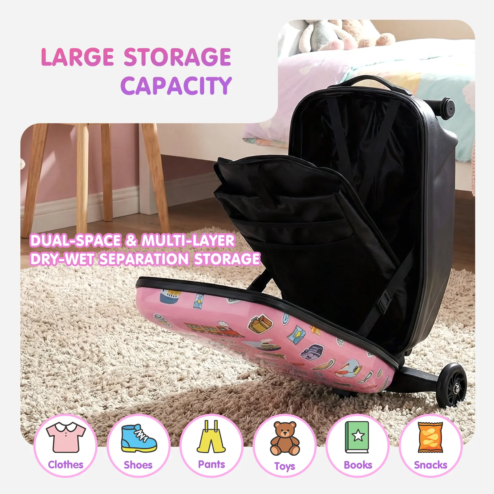 Advwin Detachable 4-in-1 Scooter Luggage for Kids - Image 3