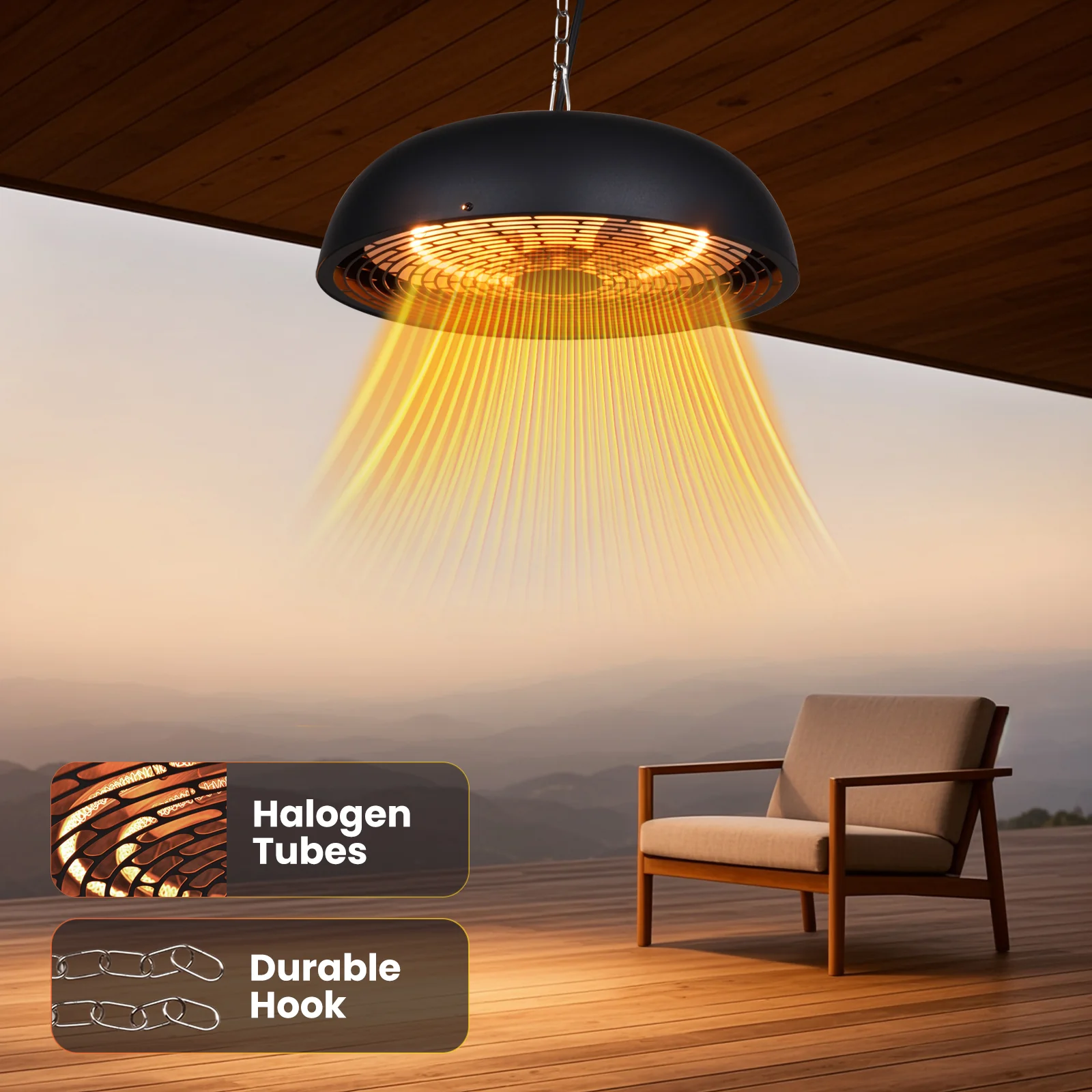 Advwin Electric Ceiling Mounted Infrared Patio Heater - Image 3