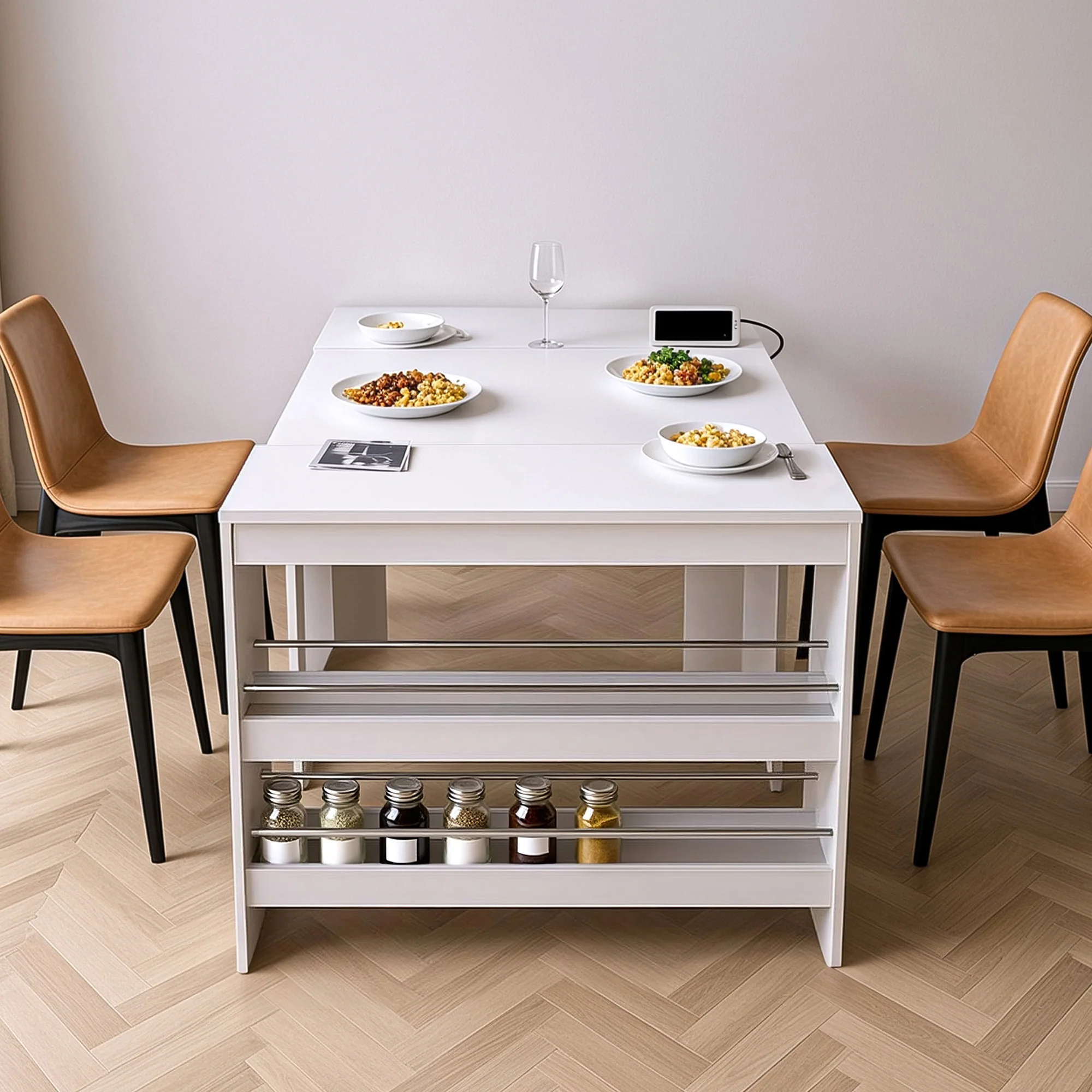 Advwin Extendable Dining Table with Outlet - Image 2