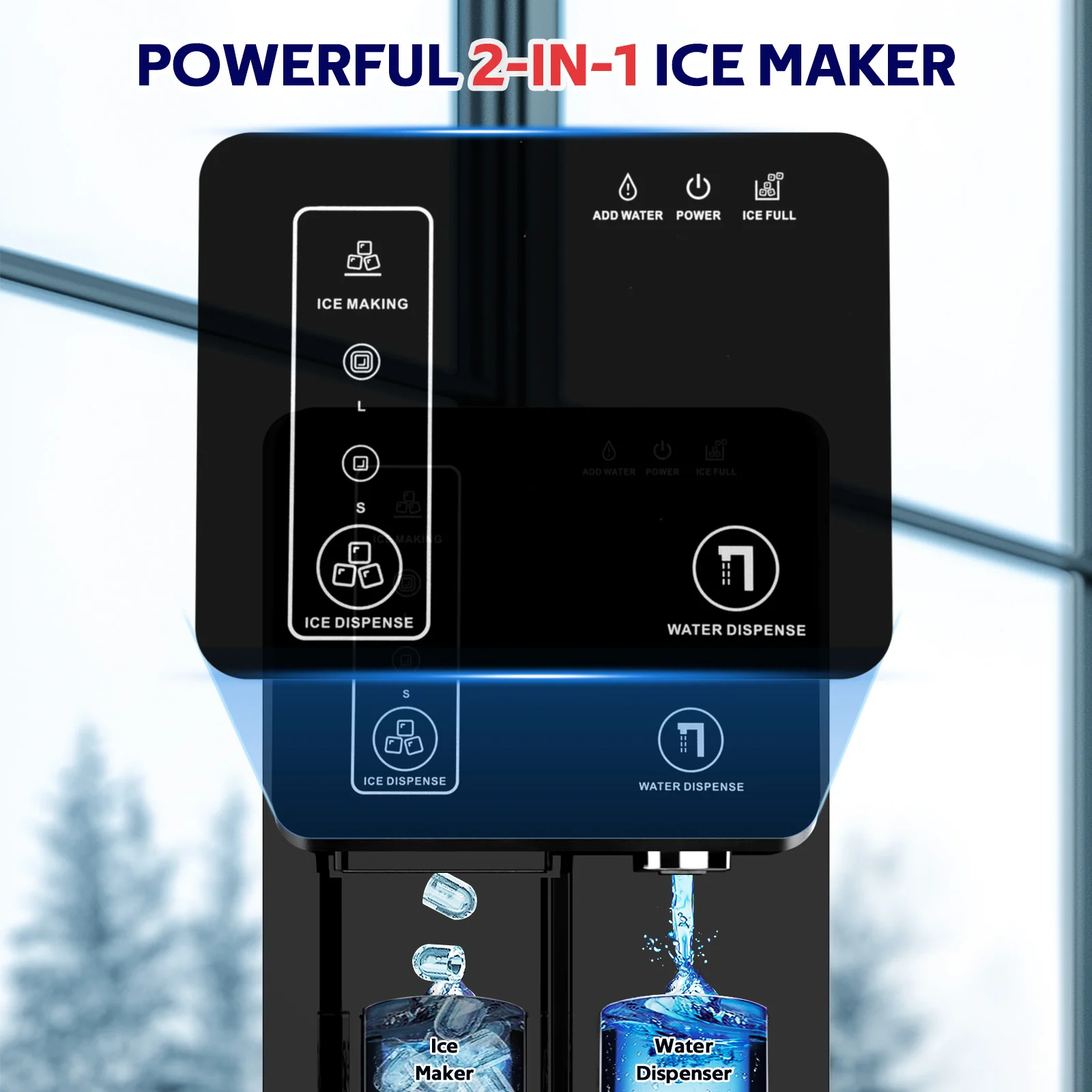 Advwin 2-in-1 Nugget  Ice Maker w/ Water Dispenser - Image 2