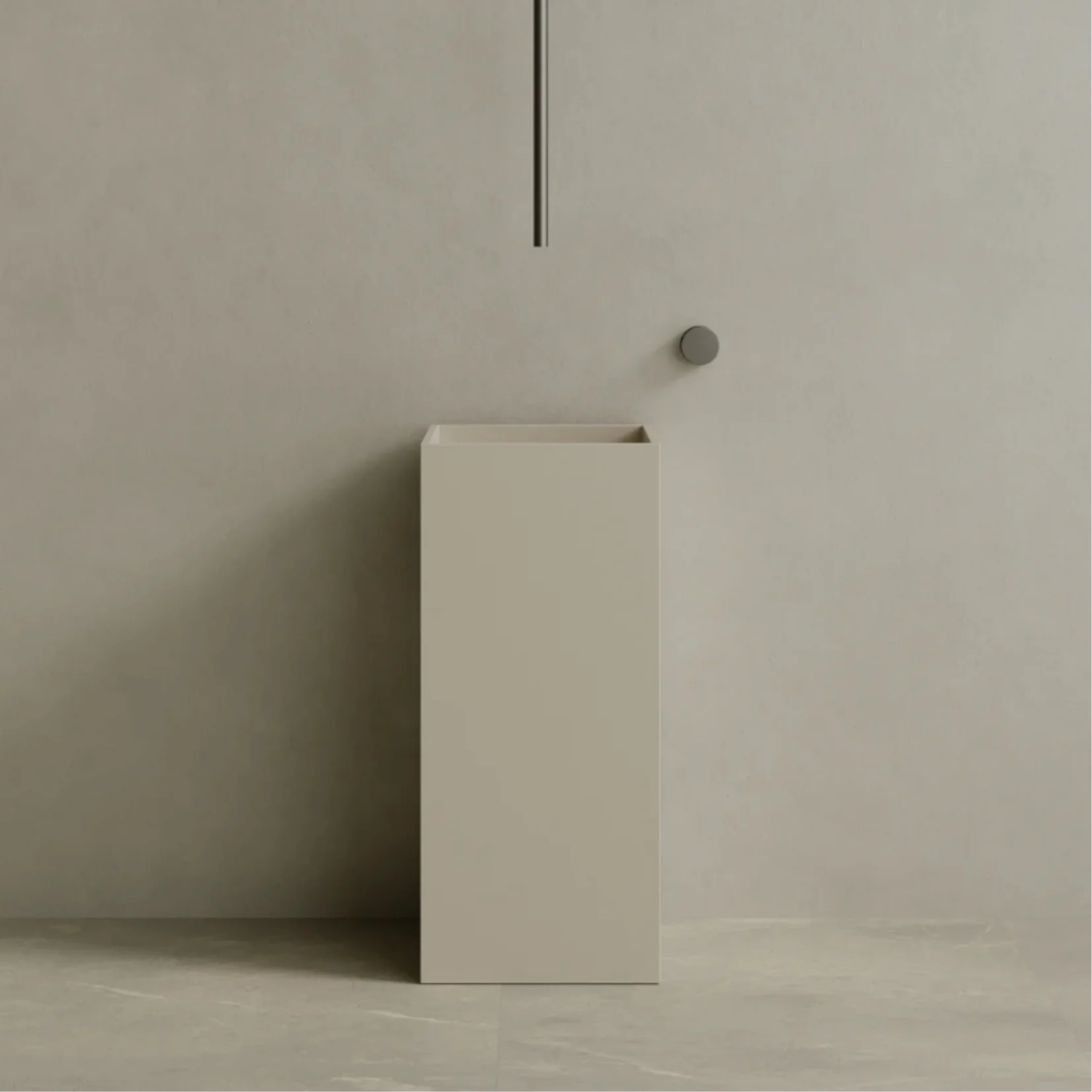 ELEMENTO BATH | 16” x 35” SQUARE SOLID SURFACE STON RESIN PEDESTAL SINK | $1,511.80 - $1,609.90 - Image 2