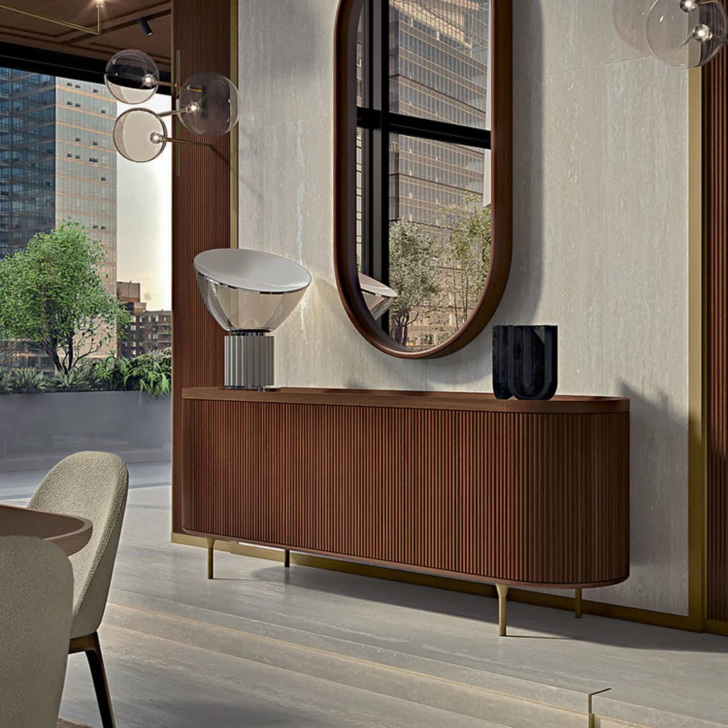 BAMAX | 3-DOOR CHANNELED WALNUT SIDEBOARD | $14,940.00 - Image 3