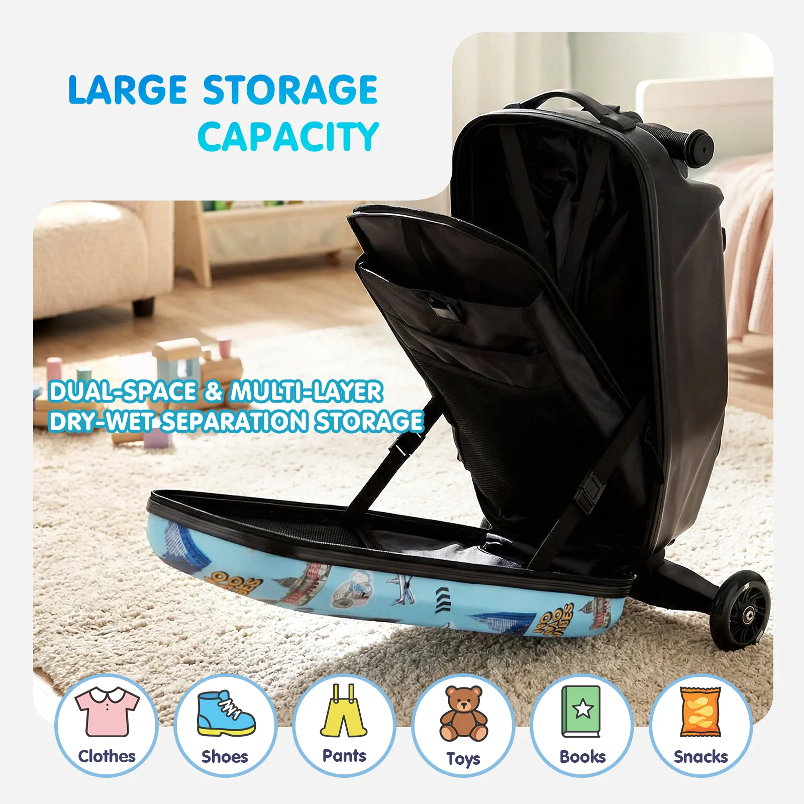 Advwin 4-in-1 Detachable Scooter Suitcase for Kids - Image 3