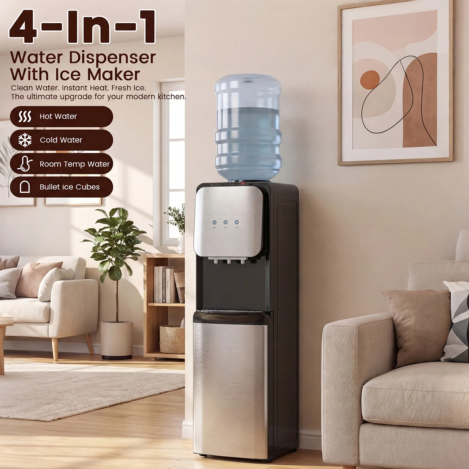 Advwin 3-in-1 Hot & Cold Water Dispenser w/ Ice Maker - Image 2