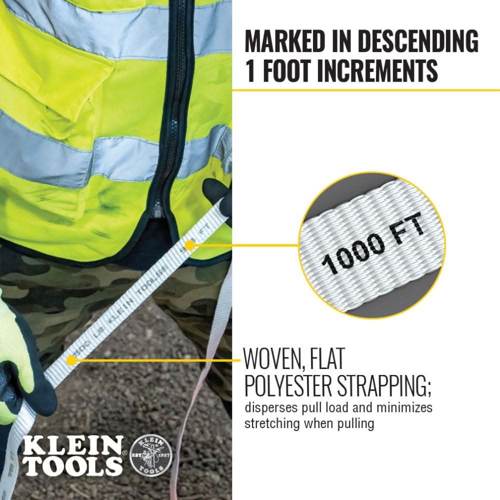 Klein Tools 50142 Conduit Measuring Pull Tape, 2500-Pound x 3000-Foot - Image 3