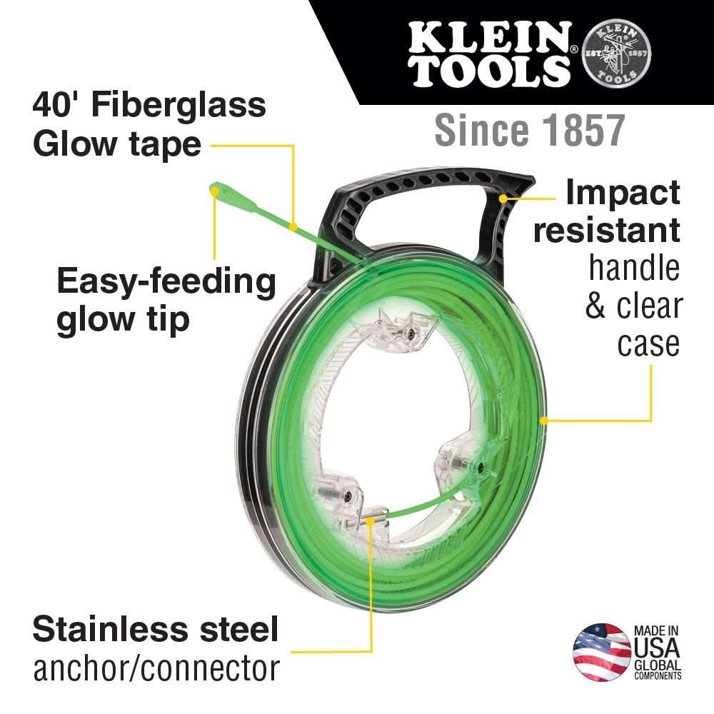 Klein Tools 50660 Glow in the Dark Fish Tape, 40 ft. - Image 2