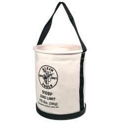 Klein Tools 5109P Canvas Bucket, Wide Straight-Wall with Pocket, Molded Bottom, 12-Inch - Image 2
