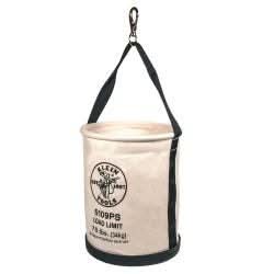Klein Tools 5109P Canvas Bucket, Wide Straight-Wall with Pocket, Molded Bottom, 12-Inch - Image 3