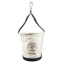 Klein Tools 5113S Tapered-Wall Bucket with Swivel Snap Hook, Canvas - Image 2