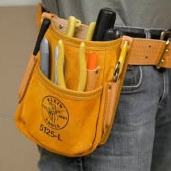 Klein Tools 5125L Pocket Tool Pouch with Tape Thong, Leather - Image 2