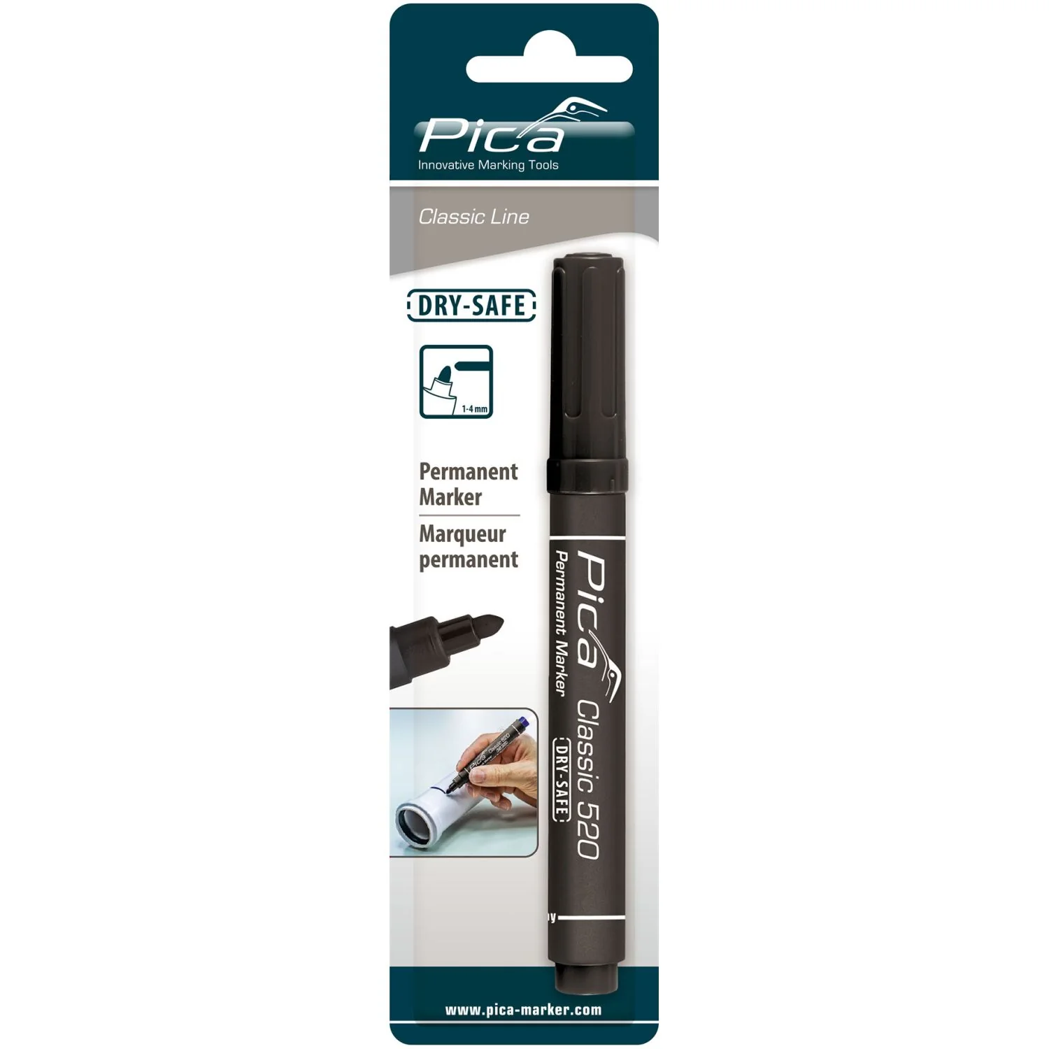 Pica 520/46 Black Permanent Marker - Image 1