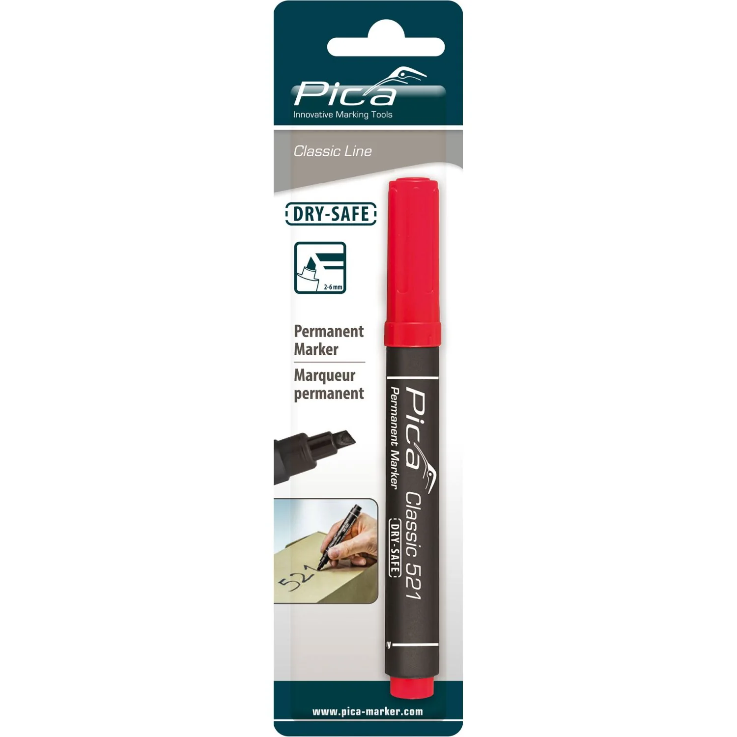 Pica 521/40/SB Red Permanent Marker, 1-Pack - Image 1