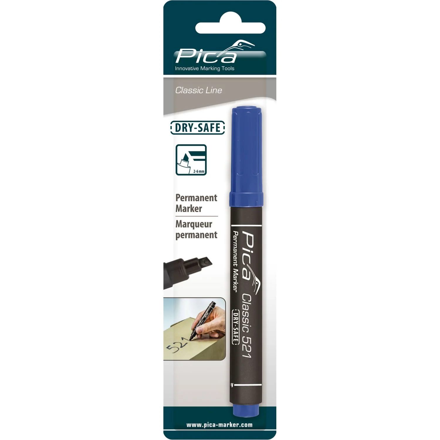 Pica 521/41 Blue Permanent Marker, 1-Pack - Image 1
