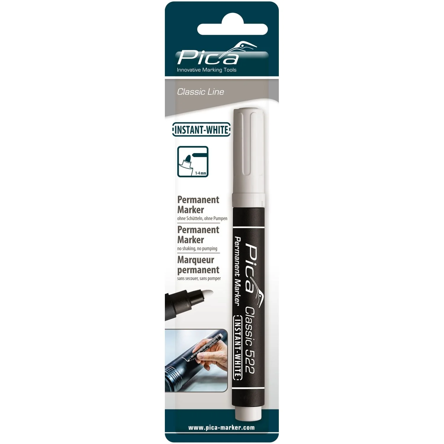 Pica 522/52/SB White Permanent Marker, 1-Pack - Image 1
