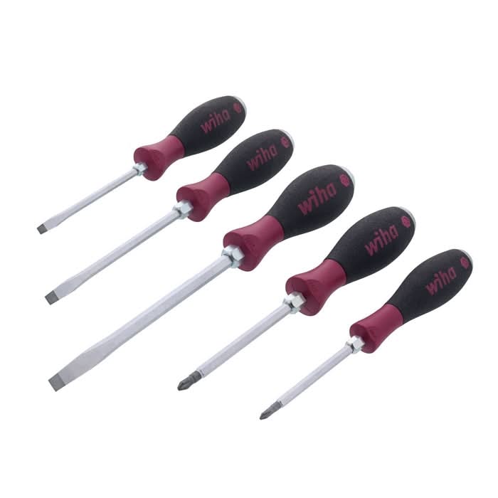 Wiha 53075 5-Piece SoftFinish X Heavy Duty Slotted and Phillips Screwdriver Set - Image 1